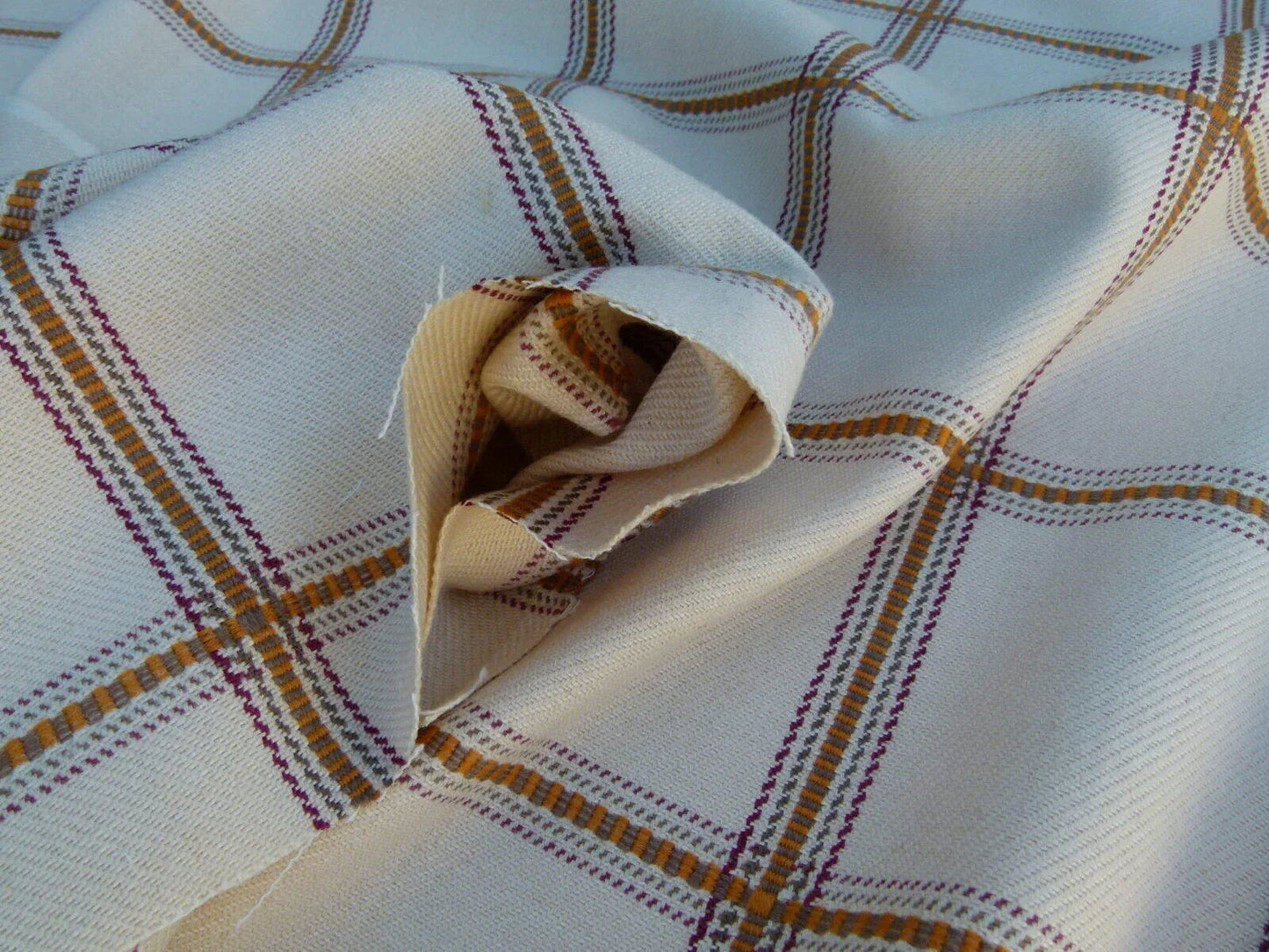 Scalamandre Rhumba Fonthill Tangerine/brown Heavy Wool Cotton Plaid Old World Weavers MSRP USD 264/Y