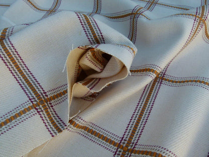 Scalamandre Rhumba Fonthill Tangerine/brown Heavy Wool Cotton Plaid Old World Weavers MSRP USD 264/Y