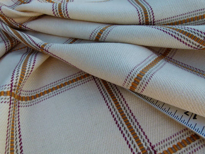 Scalamandre Rhumba Fonthill Tangerine/brown Heavy Wool Cotton Plaid Old World Weavers MSRP USD 264/Y