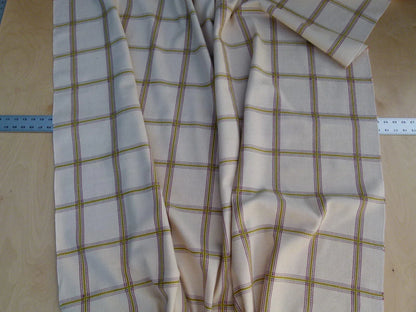Scalamandre Rhumba Fonthill Green Gold Purple Heavy Wool Cotton Plaid Old World Weavers MSRP USD 264/Y
