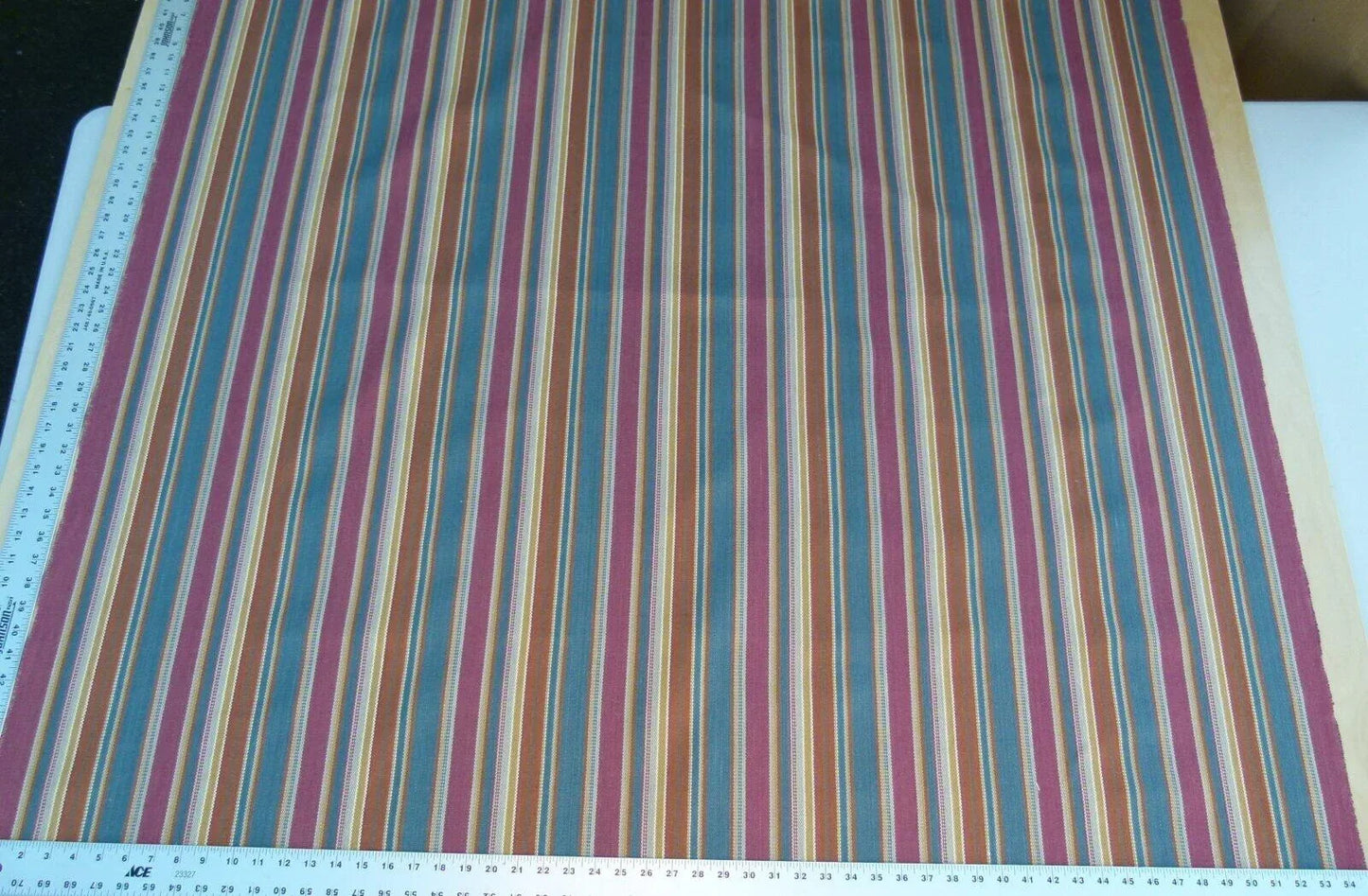 Scalamandre Wyke Ruby/Multi Old World Weavers Cotton Stripe MSRP USD 132/Y
