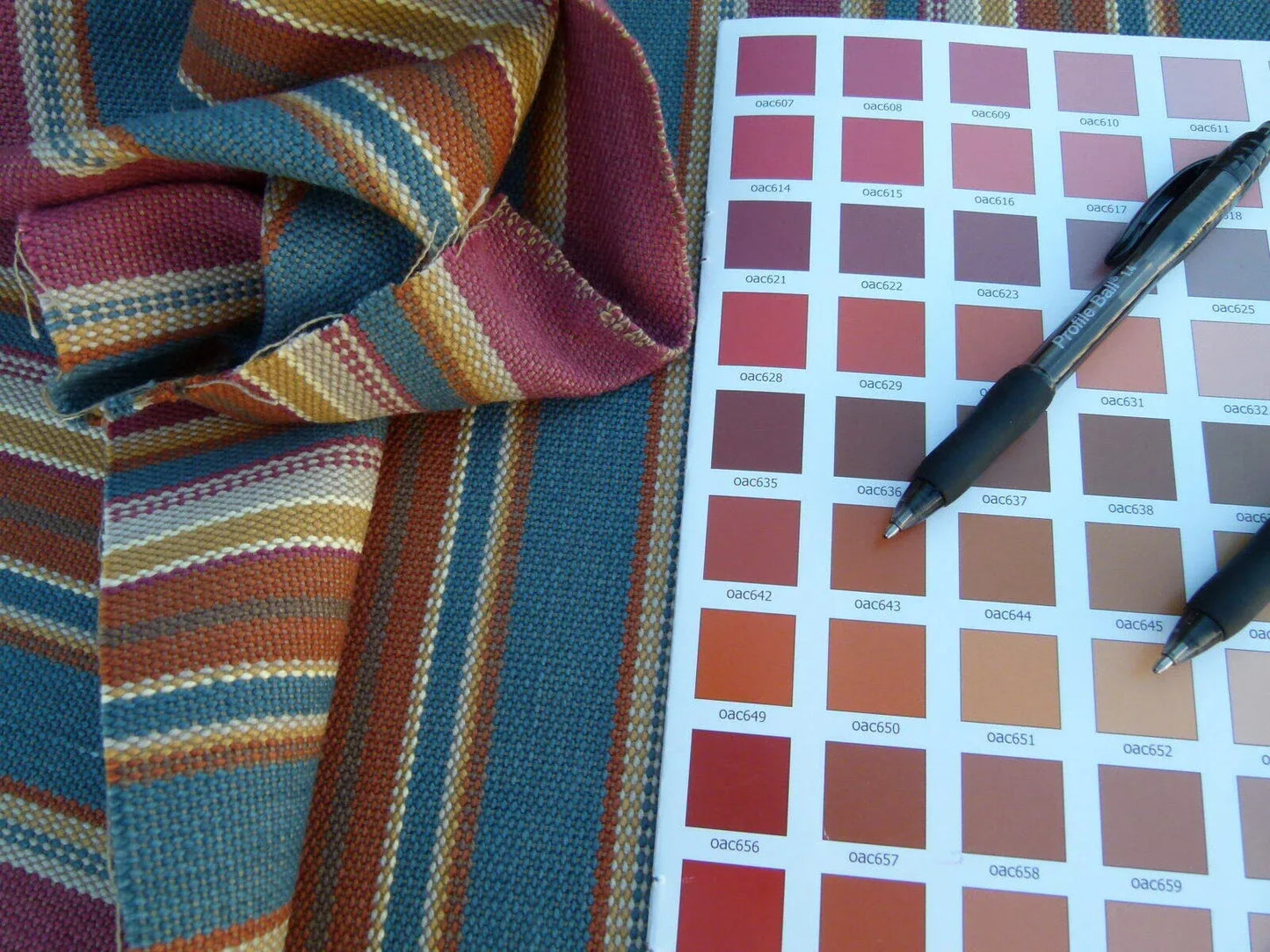 Scalamandre Wyke Ruby/Multi Old World Weavers Cotton Stripe MSRP USD 132/Y