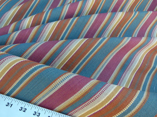 Scalamandre Wyke Ruby/Multi Old World Weavers Cotton Stripe MSRP USD 132/Y