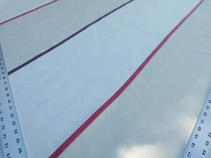 Scalamandre  Dorabella Garnet  Red Purple Stripe On White Silk Organza Old World Weavers MSRP USD 244/yard