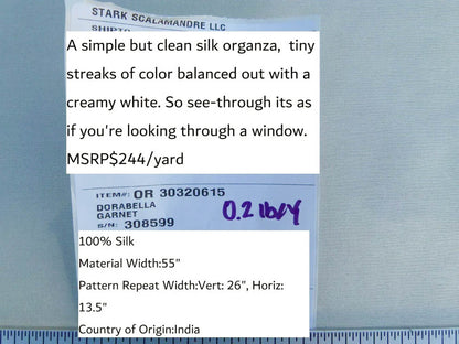 Scalamandre  Dorabella Garnet  Red Purple Stripe On White Silk Organza Old World Weavers MSRP USD 244/yard