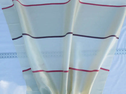 Scalamandre  Dorabella Garnet  Red Purple Stripe On White Silk Organza Old World Weavers MSRP USD 244/yard