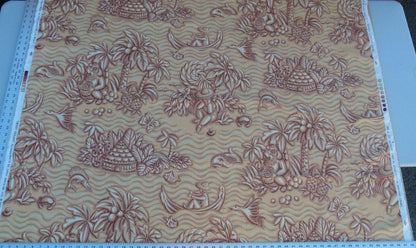 By Yd Scalamandre Sweet Leilani Mango Orange Red Linen Hawaii Grey Watkins MSRP USD 96/Y