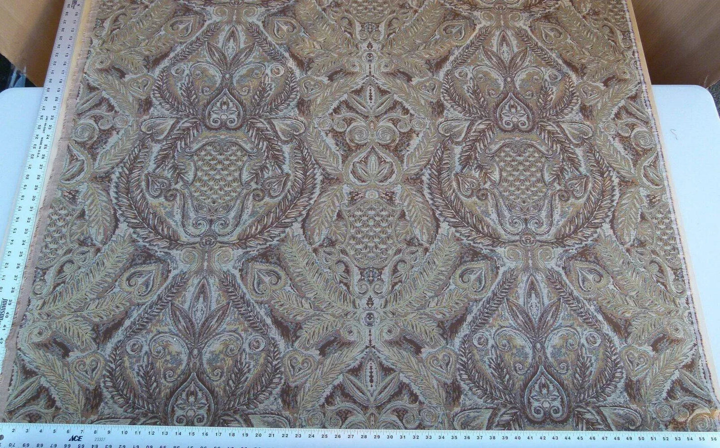 Scalamandre Bolivar Brown Latin American Archeology Grey Watkins Brown Gold MSRP USD 252/Y