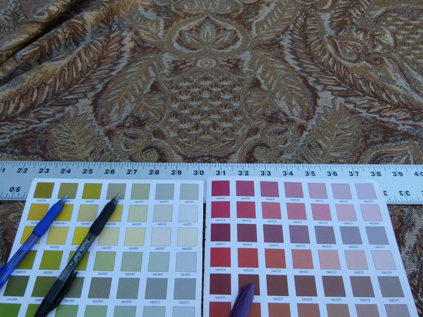 Scalamandre Bolivar Brown Latin American Archeology Grey Watkins Brown Gold MSRP USD 252/Y