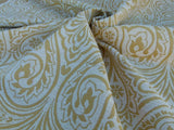 Scalamandre Rodinia Sunshine Yellow Gold White Organic Cotton Classic Damask Chenille Old World Weavers MSRP USD 168