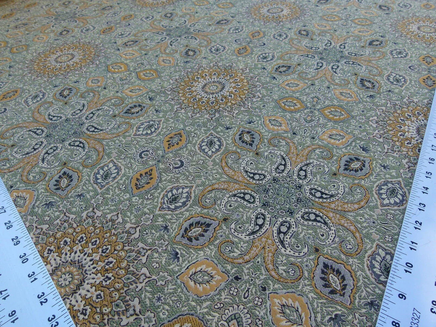 Scalamandre Bessarabia Gw Reseda Green Gold Arabic Brocade Old World Weavers MSRP USD 264/Y