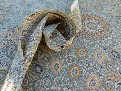 Scalamandre Bessarabia Gw Reseda Green Gold Arabic Brocade Old World Weavers MSRP USD 264/Y