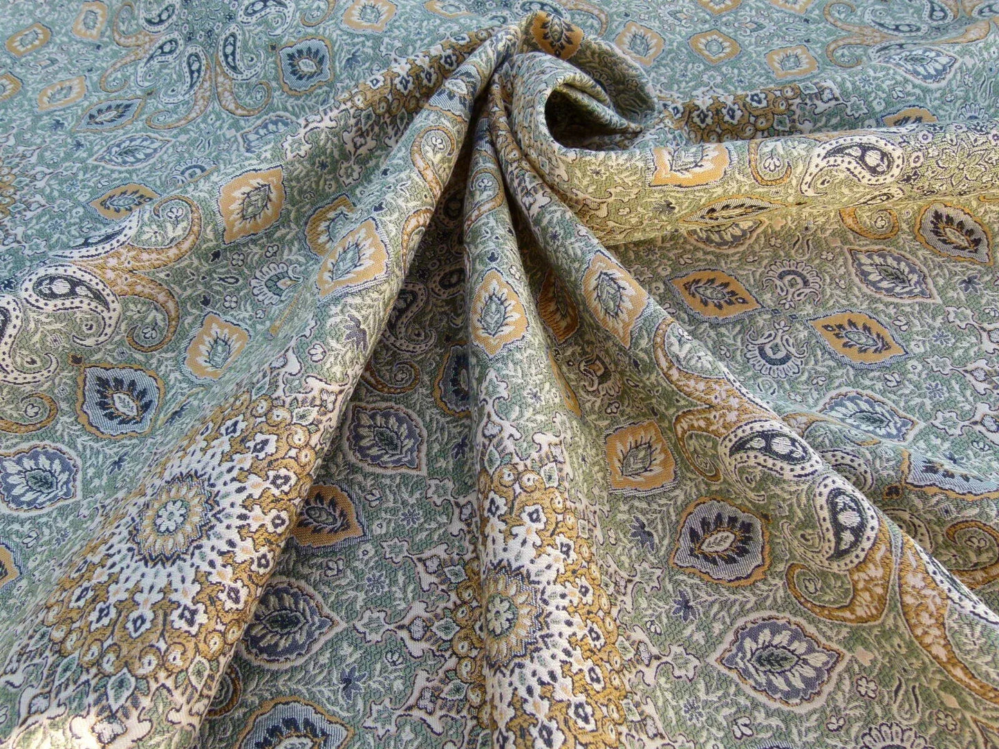 Scalamandre Bessarabia Gw Reseda Green Gold Arabic Brocade Old World Weavers MSRP USD 264/Y