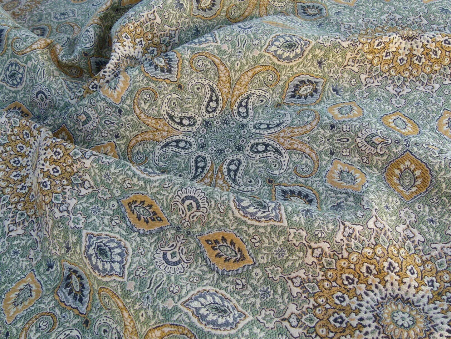 Scalamandre Bessarabia Gw Reseda Green Gold Arabic Brocade Old World Weavers MSRP USD 264/Y