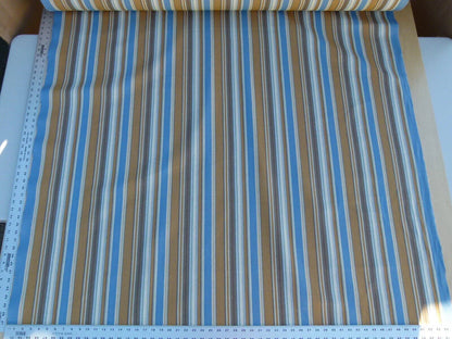 Scalamandre wyke Blue/multi Brown White Aqua  Old World Weavers Heavy Cotton Stripe MSRP USD 132/y