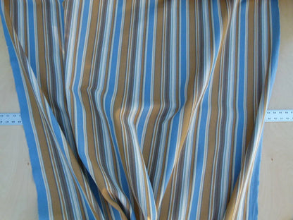 Scalamandre wyke Blue/multi Brown White Aqua  Old World Weavers Heavy Cotton Stripe MSRP USD 132/y
