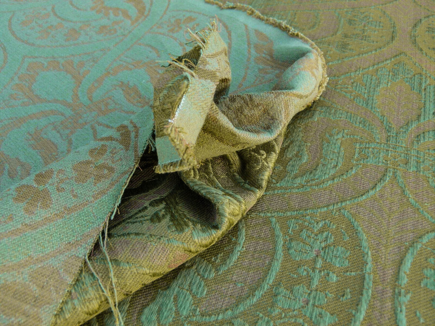 Scalamandre Coltibuono Grey Watkins Green Renaissance Damask Old World Weavers MSRP USD 224/Y