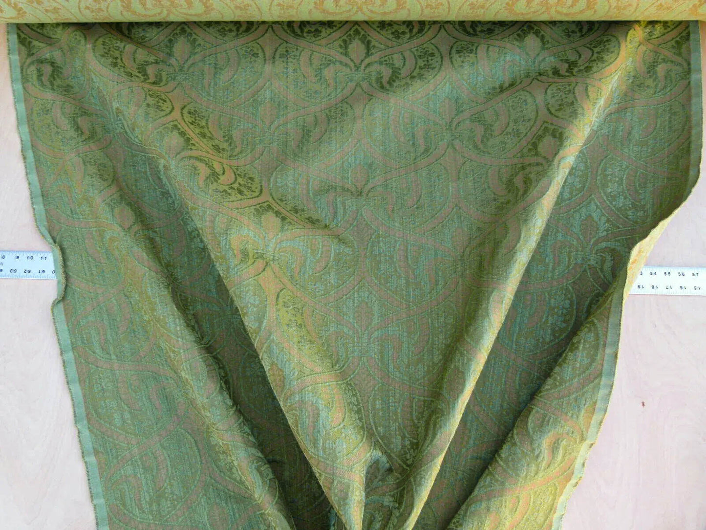 Scalamandre Coltibuono Grey Watkins Green Renaissance Damask Old World Weavers MSRP USD 224/Y