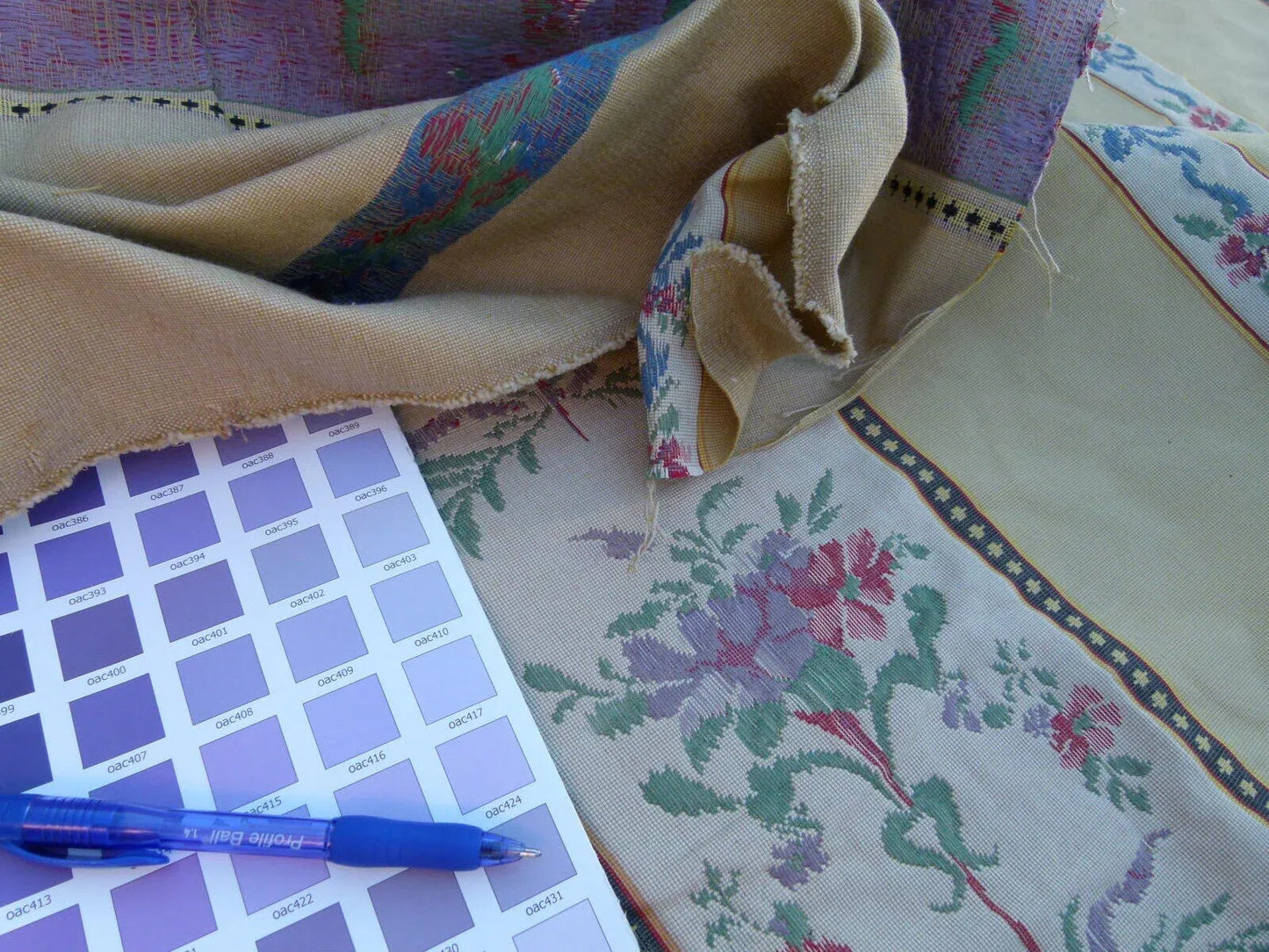 By Yd Scalamandre Fonthill  Josephine Multi Sand Yellow White  Cotton Floral Stripe Neoclassical MSRP USD 204/Y