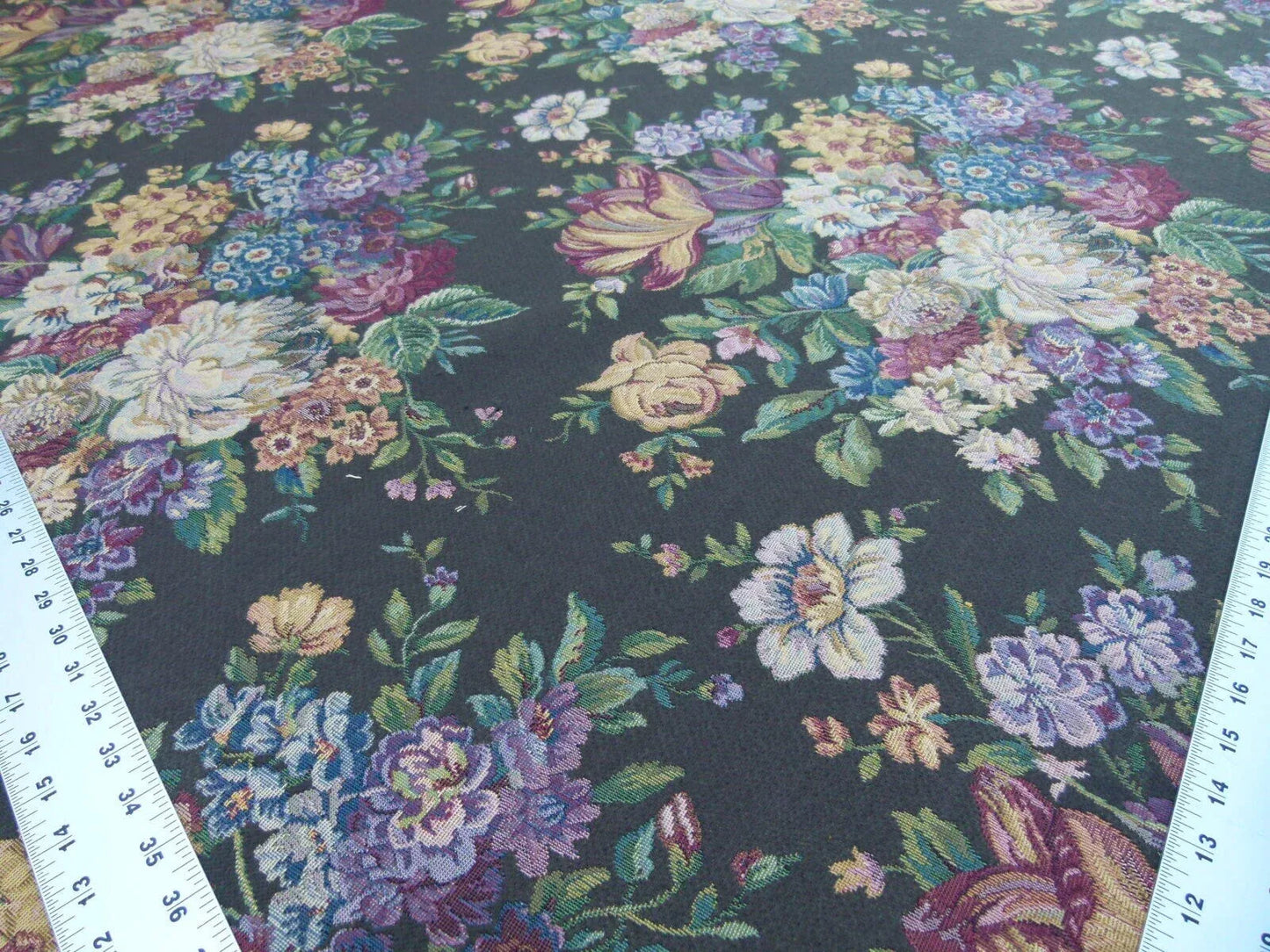 Scalamandre Mals II Multi On Green Tulip Peony Rose Bouquet Old World Weavers Tapestry MSRP USD 168/y