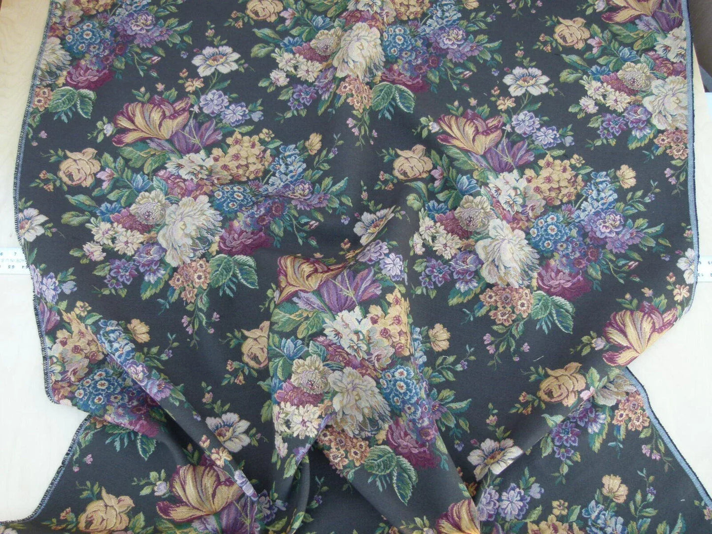 Scalamandre Mals II Multi On Green Tulip Peony Rose Bouquet Old World Weavers Tapestry MSRP USD 168/y