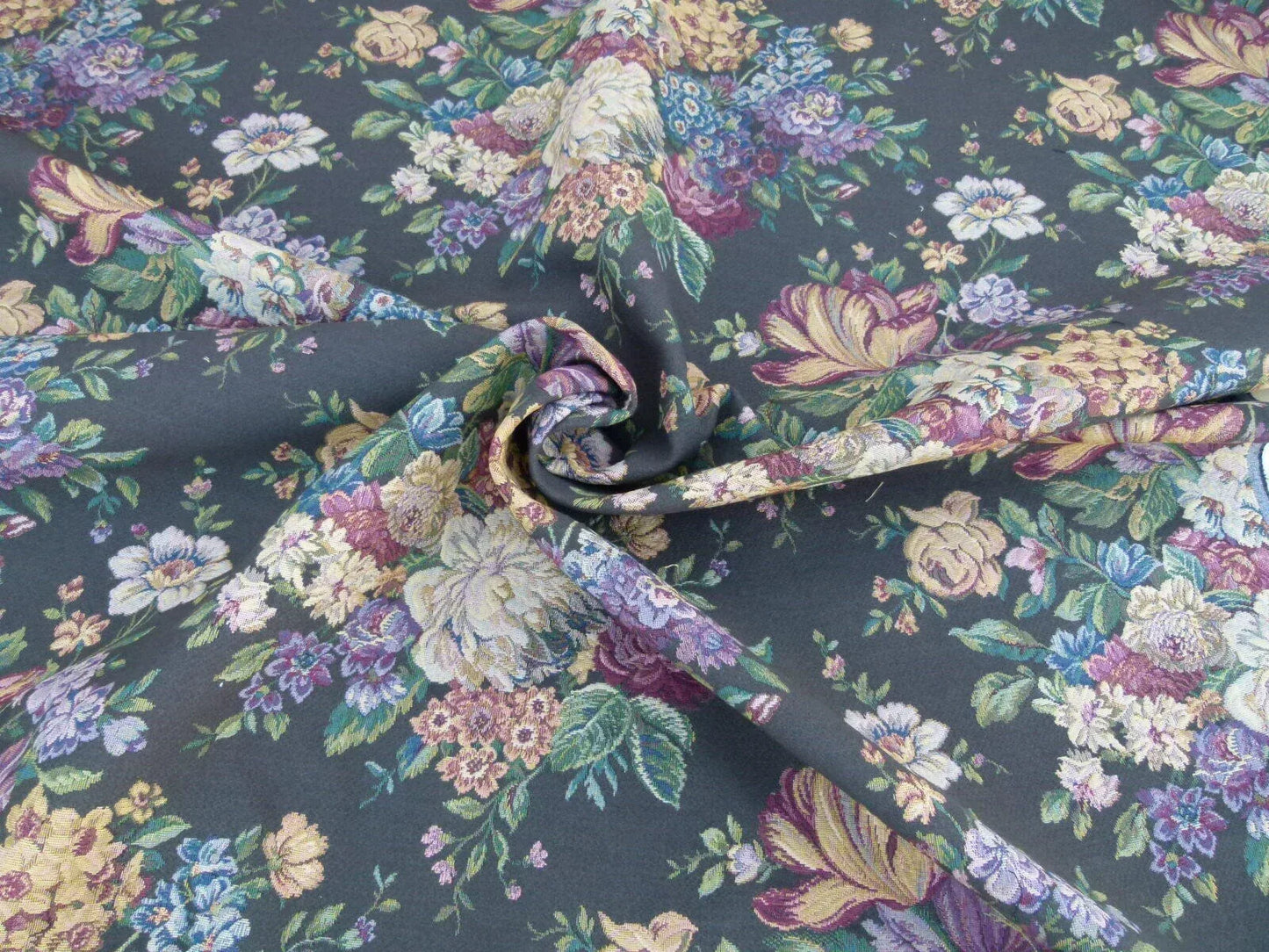 Scalamandre Mals II Multi On Green Tulip Peony Rose Bouquet Old World Weavers Tapestry MSRP USD 168/y