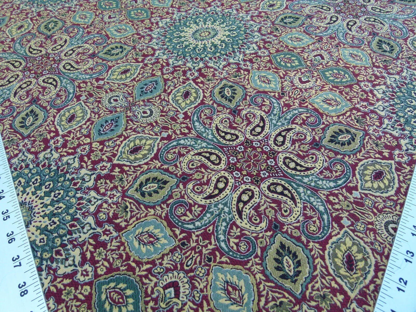 Scalamandre Bessarabia Grey Watkins Spice Red Gold Arabic Brocade Old World Weavers MSRP USD 264/Y