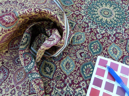 Scalamandre Bessarabia Grey Watkins Spice Red Gold Arabic Brocade Old World Weavers MSRP USD 264/Y