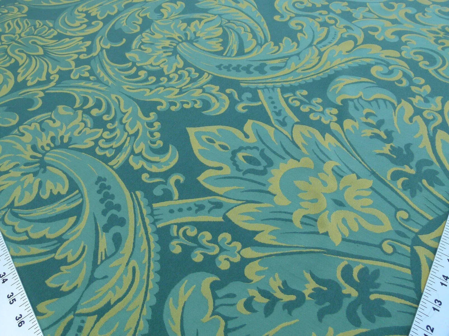 Scalamandre "chagall Green Jade Gold Renaissance Cotton Damask Old World Weavers MSRP USD 152/y