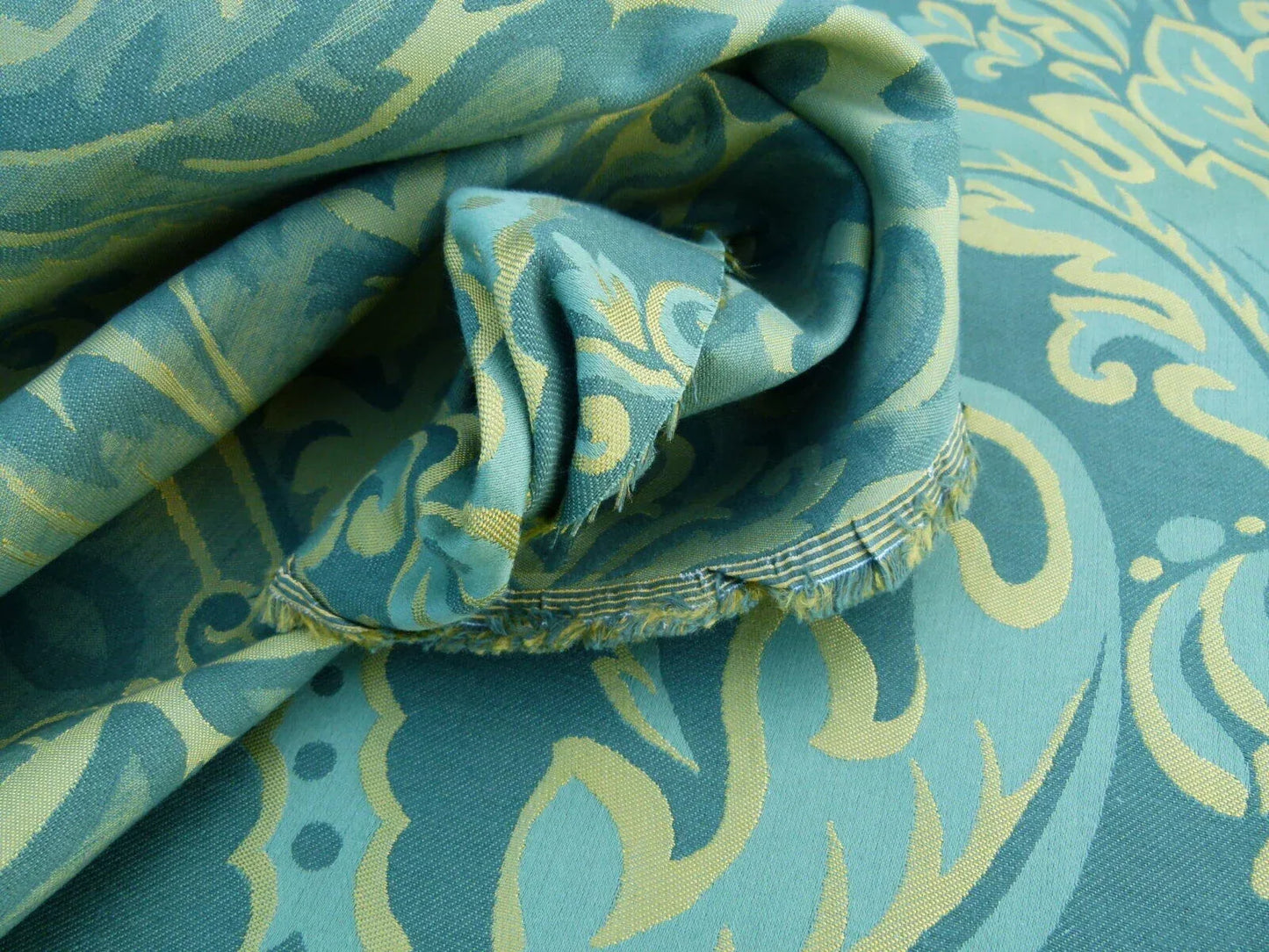 Scalamandre "chagall Green Jade Gold Renaissance Cotton Damask Old World Weavers MSRP USD 152/y
