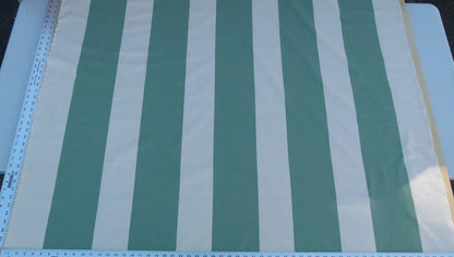 Scalamandre " Vertical Faille Stripe " in Special Green &amp; Cream Cotton Satin Old World Weavers MSRP USD 228/Y