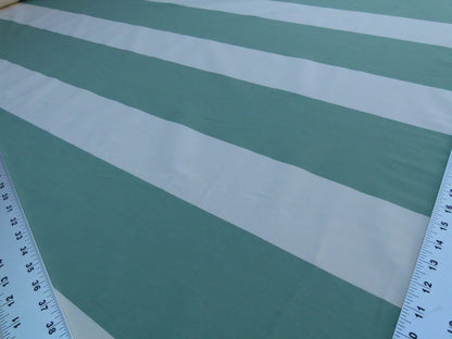 Scalamandre " Vertical Faille Stripe " in Special Green &amp; Cream Cotton Satin Old World Weavers MSRP USD 228/Y