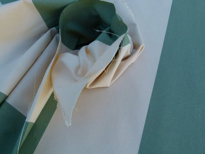 Scalamandre " Vertical Faille Stripe " in Special Green &amp; Cream Cotton Satin Old World Weavers MSRP USD 228/Y