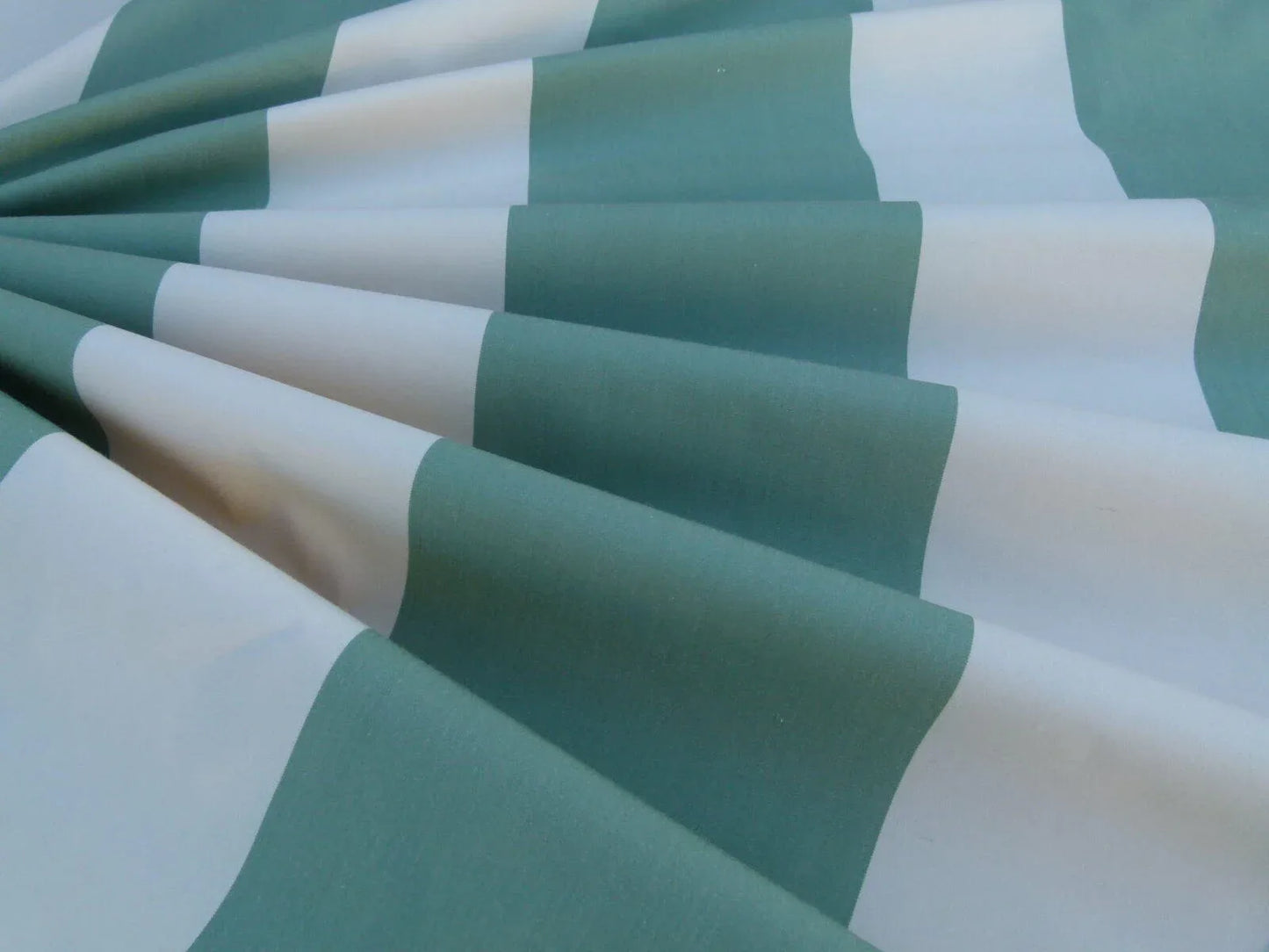 Scalamandre " Vertical Faille Stripe " in Special Green &amp; Cream Cotton Satin Old World Weavers MSRP USD 228/Y