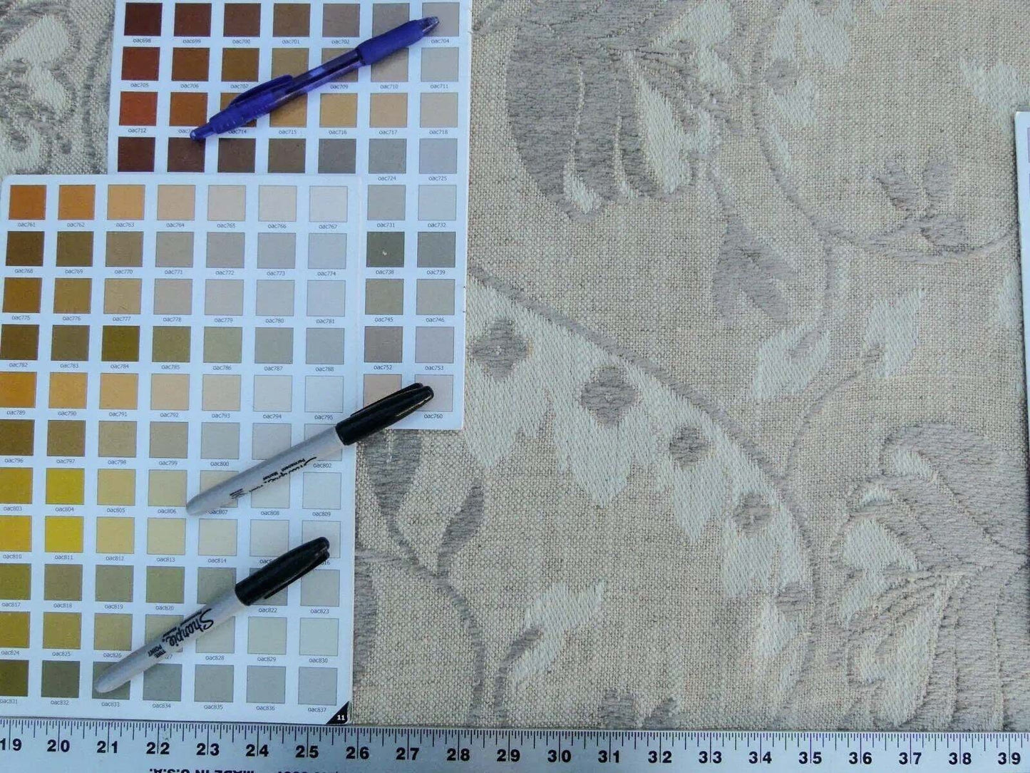 Scalamandre  Alden Froth Wavy Floral Stripe Heavy Chenille Old World Weavers MSRP USD 288/Y