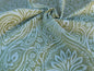 Scalamandre Rodinia Grass Green Creame White Organic Cotton Classic Damask Chenille Old World Weavers MSRP USD 168