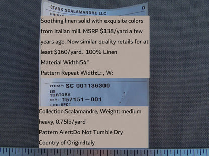 Scalamandre Old World Weavers Isi Tortora Grey Beige 100% Linen MSRP USD 138/yd - By the yard