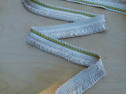 By Yard Scalamandre 100% Silk Fringe Off White Yellow Green Apricot MSRP USD 197/Y