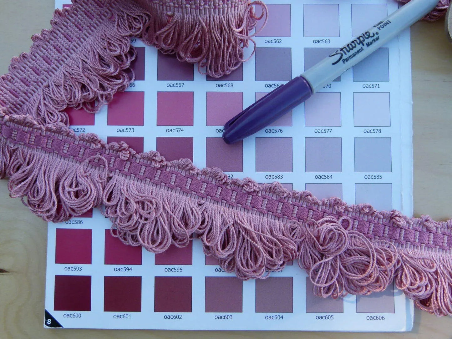 By Yard Scalamandre Papillons Pink Silk Loop Fringe MSRP USD 98/Y