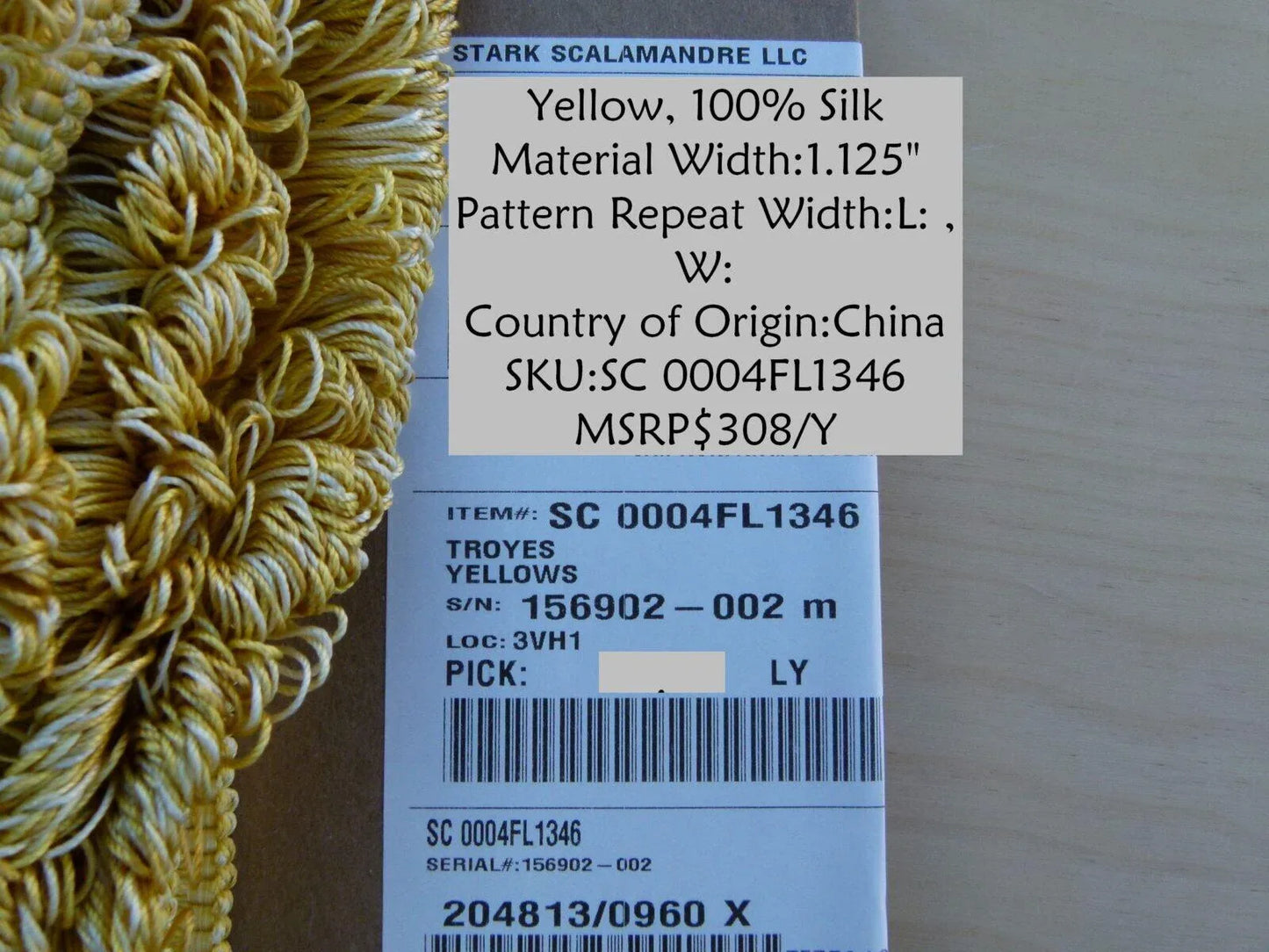 Scalamandre Old World Weavers Troyes Yellows Silk Loop Trim Rp308/y