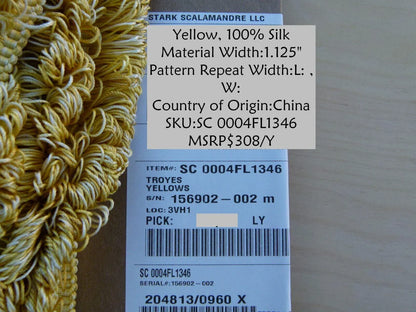 Scalamandre Old World Weavers Troyes Yellows Silk Loop Trim Rp308/y