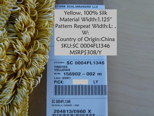 Scalamandre Old World Weavers Troyes Yellows Silk Loop Trim Rp308/y