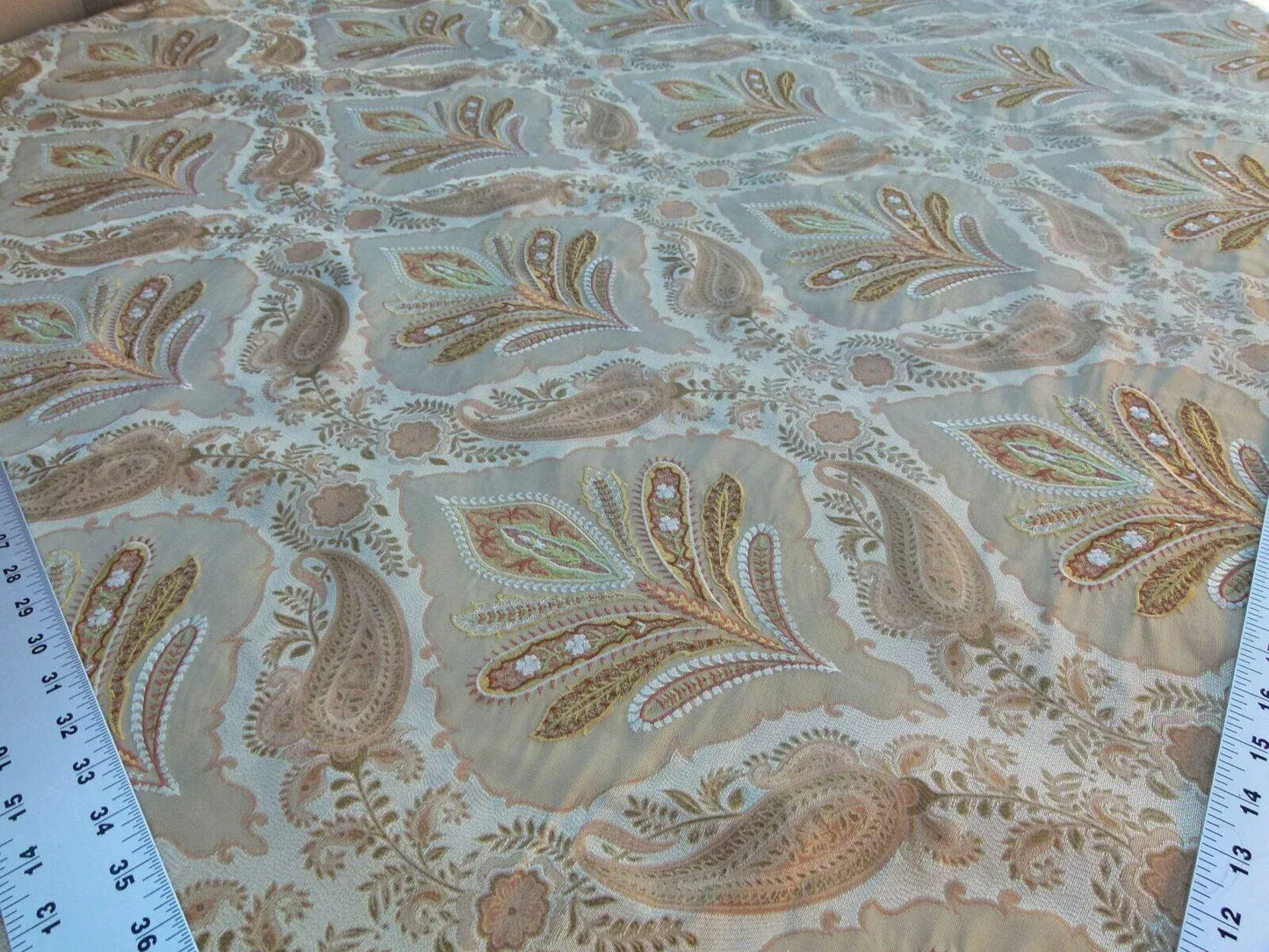 Scalamandre Old World Weavers Darani Silk Damask+embroidery Antique Gold MSRP USD 436/Y