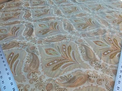 Scalamandre Old World Weavers Darani Silk Damask+embroidery Antique Gold MSRP USD 436/Y