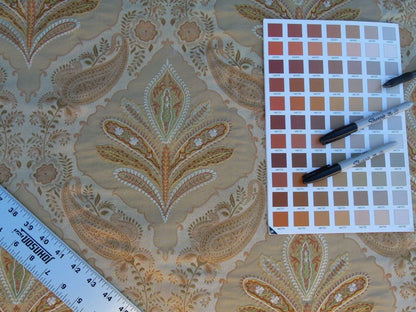 Scalamandre Old World Weavers Darani Silk Damask+embroidery Antique Gold MSRP USD 436/Y