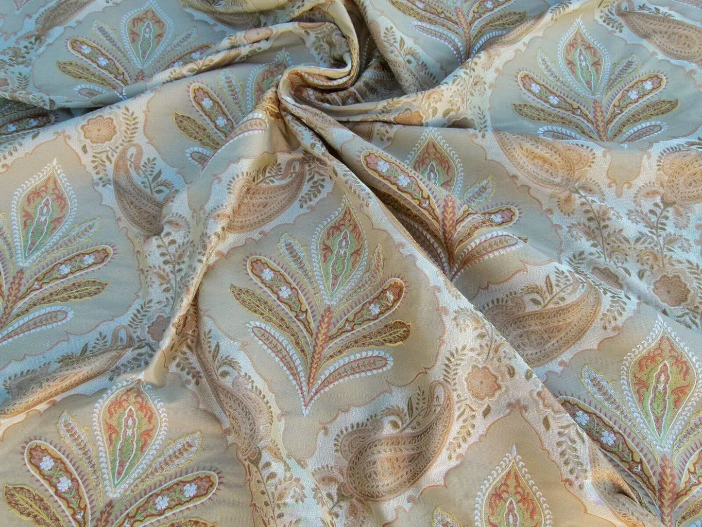 Scalamandre Old World Weavers Darani Silk Damask+embroidery Antique Gold MSRP USD 436/Y