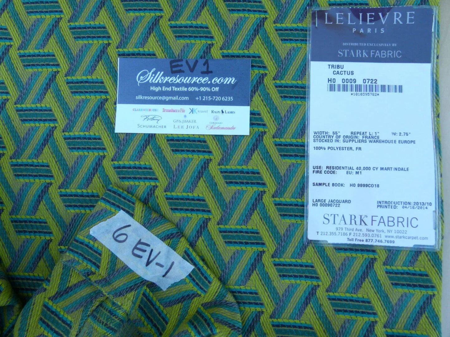 6 Ev1 Scalamandre 1y Tribu Cactus Green Geometric