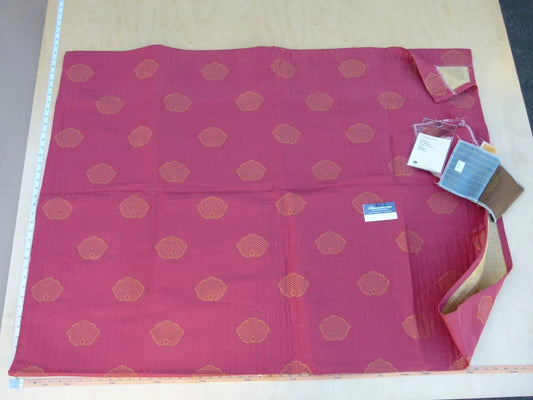 8 Ev1 2y Scalamandre Colony Fan Faliero Red Gold Silk Linen Damask MSRP USD 300/Y