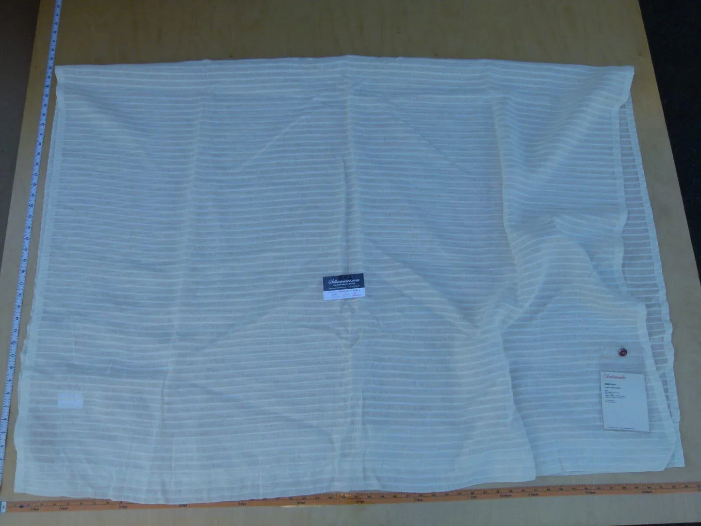 9 Ev1 2y Scalamandre Chic Linen Sheer Cream White Stripe