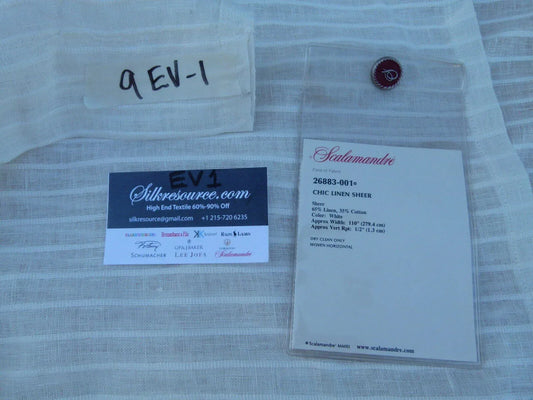 9 Ev1 2y Scalamandre Chic Linen Sheer Cream White Stripe